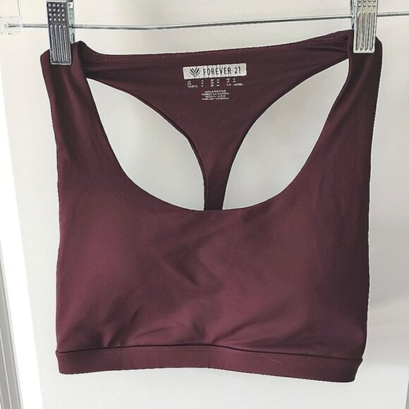 FOREVER 21 Burgundy Sports Bra Size Medium - Picture 1 of 3